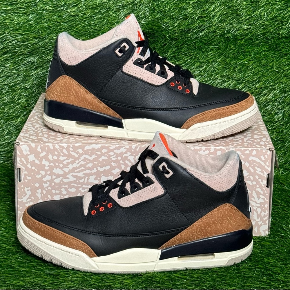 Size 10 - Mens Jordan 3 Retro Mid Desert Elephant - Black and Brown - CT8532-008